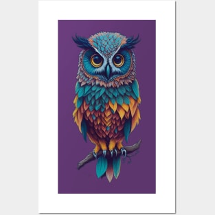 Wise Old Retro Owl Posters and Art